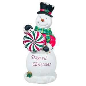 Snowman Days 'Til Christmas Countdown Figure Spinning Wheel Holiday Decoration